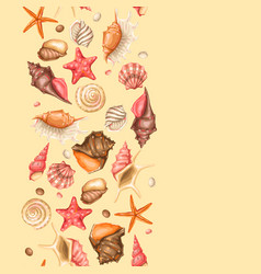 Seamless pattern with seashells tropical Vector Image