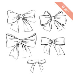 Set of bows hand drawn Royalty Free Vector Image