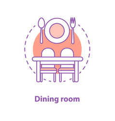 Dining room concept Royalty Free Vector Image - VectorStock