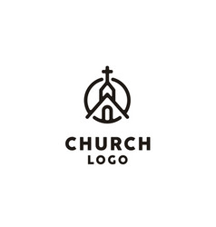 Leaf christ cross gospel music song church logo Vector Image