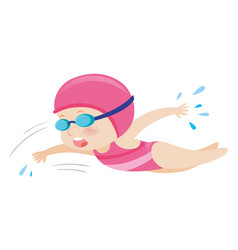 Little girl diving underwater Royalty Free Vector Image