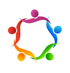 Teamwork people helping one another icon Vector Image