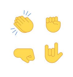 Emoji Clap Hand Emoticon Set Encouragement Cartoon