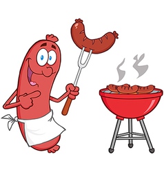 Grilled sausage Royalty Free Vector Image - VectorStock