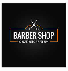 Barber shop neon sign with barber scissors neon Vector Image