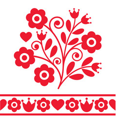 Cute polish floral folk art design elements Vector Image