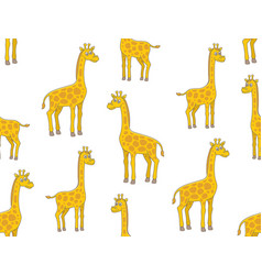 Monochrome seamless pattern with giraffes Vector Image