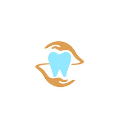 Creative teeth heart inside logo Royalty Free Vector Image