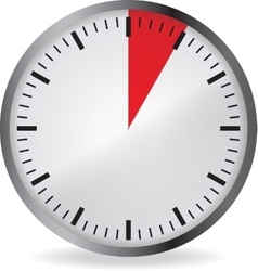 clock with red 5 minute deadline royalty free vector image 5 minutes clock