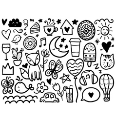 Doodles cute elements Royalty Free Vector Image