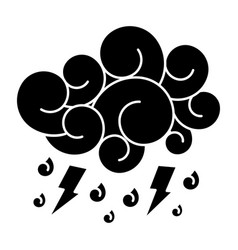 Blue cloud lightning raindrops cartoon image Vector Image
