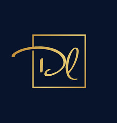 Creative initial letter dl square logo design Vector Image