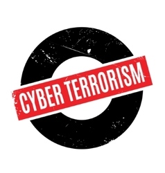 Cyber terrorism stamp on white background Vector Image