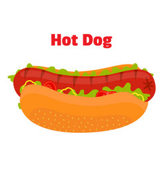 Fast food - hot dog sausage bun cartoon Royalty Free Vector