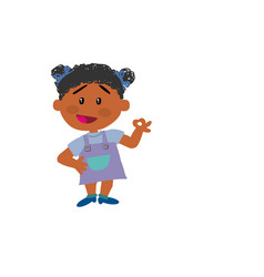 Cartoon character black girl showing Royalty Free Vector