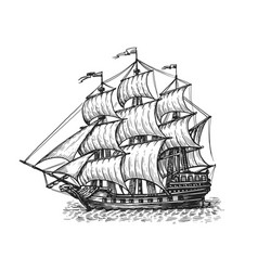 Brigantine ship Royalty Free Vector Image - VectorStock