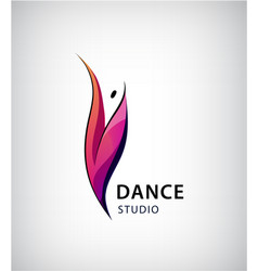 Dance woman logo template design Royalty Free Vector Image