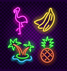 Tropical palm neon sign Royalty Free Vector Image