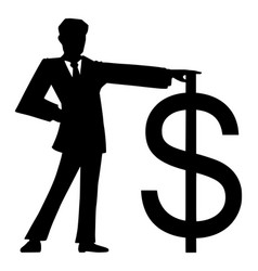 Black silhouette man in suit or businessman Vector Image