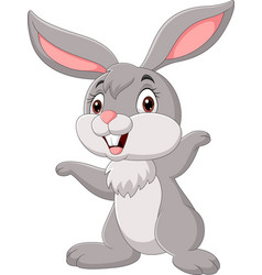 Cartoon funny rabbit isolated on white background Vector Image