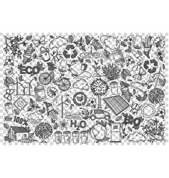 Ecology doodle set Royalty Free Vector Image - VectorStock