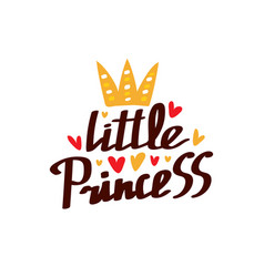 Little queen text for girls Royalty Free Vector Image