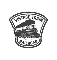 Emblem template with retro train rail road Vector Image