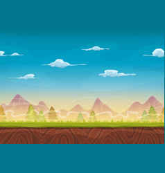 Cartoon mountains landscape Royalty Free Vector Image