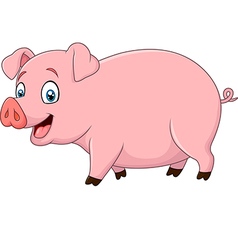 Cartoon happy pig isolated on white backgr Vector Image