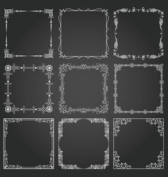 Decorative frames and borders square set Vector Image
