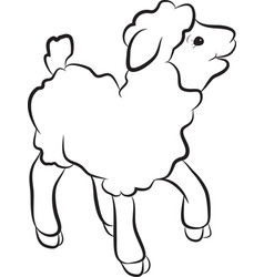 Black and white cartoon sheep Royalty Free Vector Image