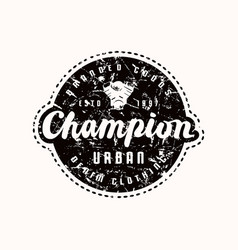 Racing champion emblem for t-shirt Royalty Free Vector Image