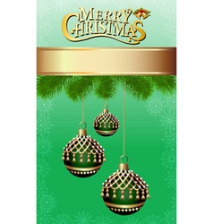 Background with fir branches christmas balls and g