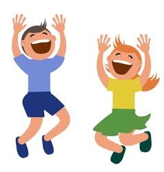 Set of kids jumping with joy Royalty Free Vector Image