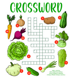 Vegetables mushrooms crossword puzzle worksheet Vector Image