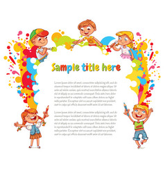 Children paint abstract abstract color splash Vector Image