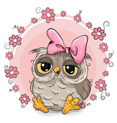 Owl with flowers Royalty Free Vector Image - VectorStock