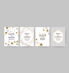 Marble gold texture card wedding invitation Vector Image