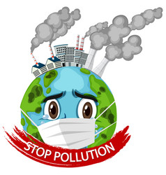 Poster design for stop pollution with children Vector Image