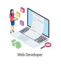 Programmer computer expert chalk white icon Vector Image