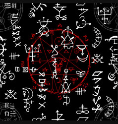 Demon collection with mystic and occult symbols Vector Image