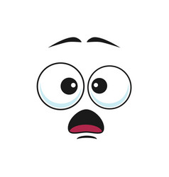 Cartoon face icon surprised funny emoji Royalty Free Vector