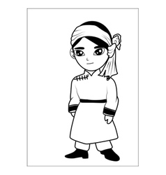 Chinese women cartoon Royalty Free Vector Image