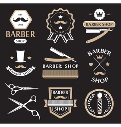 Barber shop logo labels badges vintage Royalty Free Vector