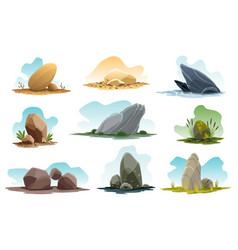 Set of stones Royalty Free Vector Image - VectorStock