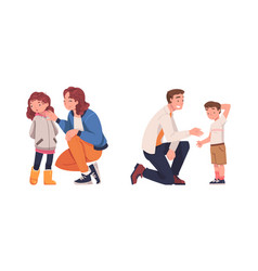 Parents and their kids having good time together Vector Image