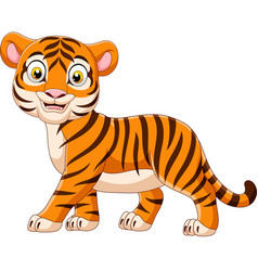 Cartoon tiger isolated on white background Vector Image