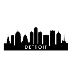 Detroit Skyline Silhouette Vector Images (76)