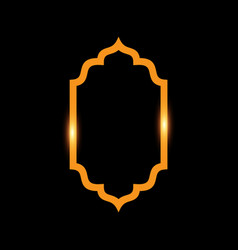 Gold islamic frame border design template Vector Image