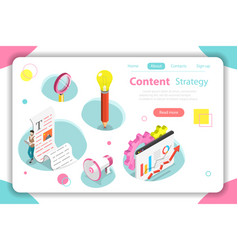 Content creating flat isometric concept Royalty Free Vector